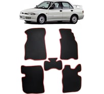 Ковры в салон автомобиля Eva Smart mitsubishi lancer vi правый руль 1991 - 2000 эва сота коричневые c красной окантовкой 1542-A6A7-S