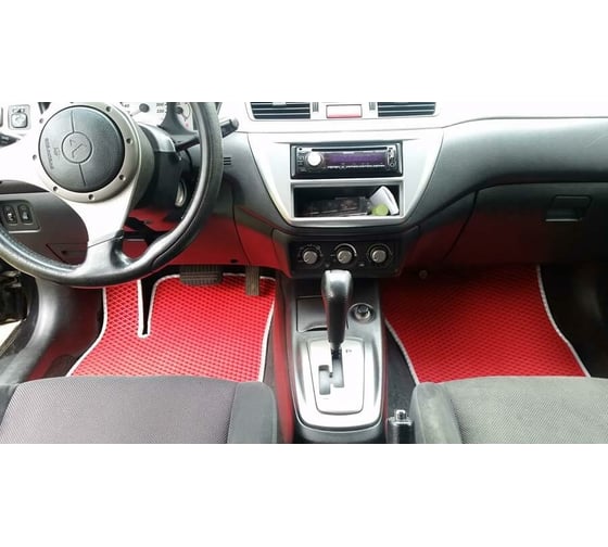 Ковры в салон автомобиля Eva Smart mitsubishi lancer ix 2000 - 2010 эва сота серые c черной окантовкой 1543-B1B5-S