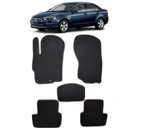 Ковры в салон автомобиля Eva Smart mitsubishi lancer x 2007 - 2017 эва сота чёрные c серой окантовкой 1546-B5B1-S