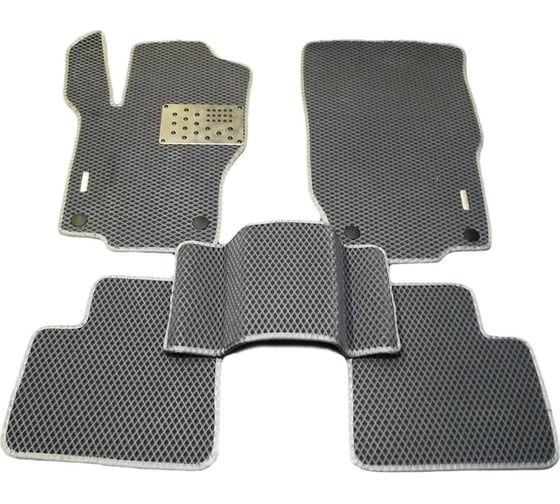 Ковры в салон автомобиля Eva Smart mercedes-benz m-класс ii (w164) 2005 - 2011 эва сота чёрные c коричневой окантовкой 1511-B5A6-S