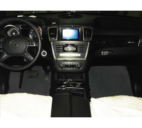Ковры в салон автомобиля Eva Smart mercedes-benz m-класс iii (w166) вариант макси 3d 2011 - 2015 эва сота бежевые c синей окантовкой 2957-A1B2-S