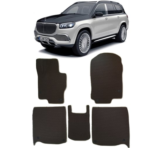 Ковры в салон автомобиля Eva Smart mercedes-benz maybach gls 600 2019 - эва сота серые c серой окантовкой 3467-B1B1-S