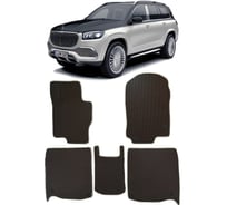 Ковры в салон автомобиля Eva Smart mercedes-benz maybach gls 600 2019 - эва сота коричневые c красной окантовкой 3467-A6A7-S