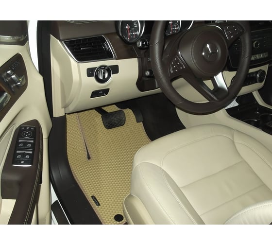 Ковры в салон автомобиля Eva Smart mercedes-benz gls (x166) 7мест 2015 - 2019 эва сота коричневые c бежевой окантовкой 2099-A6A1-S