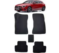 Ковры в салон автомобиля Eva Smart mercedes-benz a-класс (w177) 2018 - эва сота чёрные c красной окантовкой 3034-B5A7-S