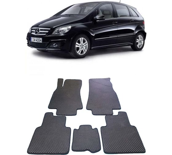 Ковры в салон автомобиля Eva Smart mercedes-benz b-класс i (w245) 2005 - 2011 эва сота чёрные c черной окантовкой 1474-B5B5-S