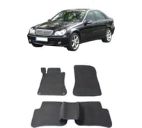 Ковры в салон автомобиля Eva Smart mercedes-benz с-класс (w203) 2000 - 2007 эва сота чёрные c коричневой окантовкой 1476-B5A6-S