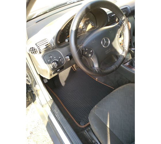 Ковры в салон автомобиля Eva Smart mercedes-benz с-класс (w203) 2000 - 2007 эва сота бежевые c черной окантовкой 1476-A1B5-S