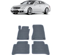 Ковры в салон автомобиля Eva Smart mercedes-benz cls-класс i (c219) 2004 - 2008 эва сота чёрные c коричневой окантовкой 1487-B5A6-S