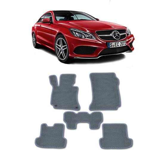 Ковры в салон автомобиля Eva Smart mercedes-benz е-класс iv (w207) 2009 - 2017 эва сота чёрные c красной окантовкой 1495-B5A7-S