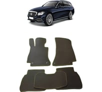 Ковры в салон автомобиля Eva Smart mercedes-benz е-класс v (s213) универсал 2016 - эва сота коричневые c синей окантовкой 2748-A6B2-S