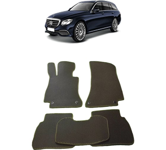 Ковры в салон автомобиля Eva Smart mercedes-benz е-класс v (s213) универсал 2016 - эва сота коричневые c черной окантовкой 2748-A6B5-S 1