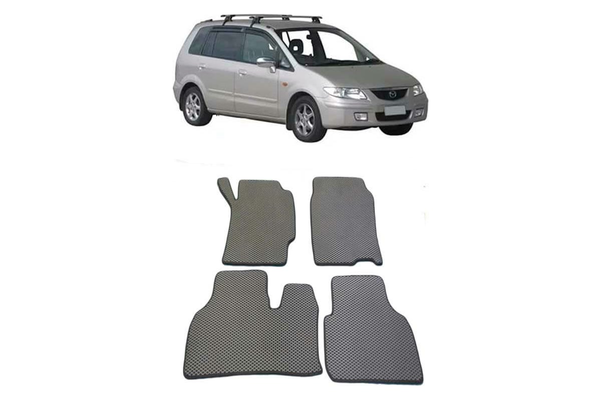 Ковры в салон автомобиля Eva Smart mazda premacy правый руль 1999 - 2004  эва сота бежевые c серой окантовкой 1463-A1B1-S - заказать в  интернет-магазине: цена, описание, отзывы.