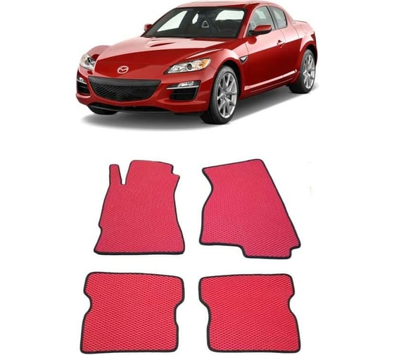 Ковры в салон автомобиля Eva Smart mazda rx-8 2003 - 2011 эва сота бежевые c синей окантовкой 1464-A1B2-S 1