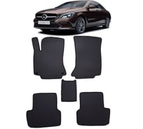 Ковры в салон автомобиля Eva Smart mercedes-benz сla-класс i (c117, x117) 2013 - 2019 эва сота чёрные c коричневой окантовкой 2464-B5A6-S