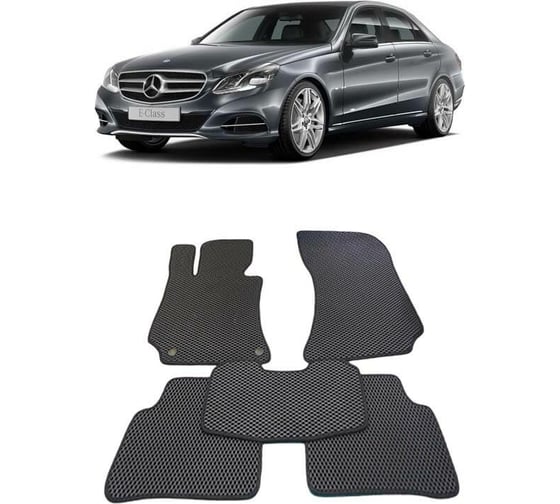 Ковры в салон автомобиля Eva Smart mercedes-benz е-класс iv (w212) 2009 - 2016 эва сота чёрные c серой окантовкой 1496-B5B1-S 1