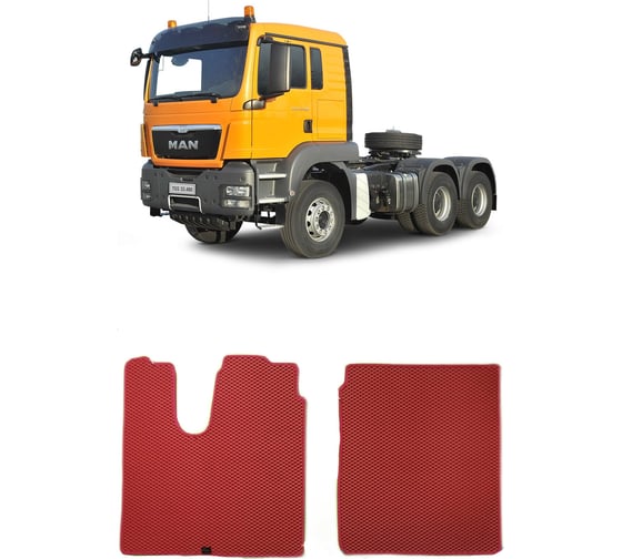 Ковры в салон автомобиля Eva Smart man tgs 33.440 эва сота серые c красной окантовкой 3129-B1A7-S