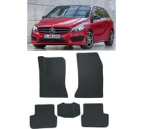 Ковры в салон автомобиля Eva Smart mercedes-benz b-класс ii (w246) рестайлинг 2014 - 2018 эва сота чёрные c бежевой окантовкой 3507-B5A1-S