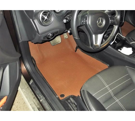 Ковры в салон автомобиля Eva Smart mercedes-benz gl-класс ii (x166) вариант макси 3d 2012 - 2016 эва сота серые c красной окантовкой 2654-B1A7-S