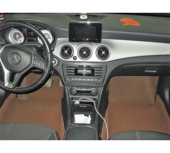 Ковры в салон автомобиля Eva Smart mercedes-benz gl-класс ii (x166) вариант макси 3d 2012 - 2016 эва сота бежевые c синей окантовкой 2654-A1B2-S