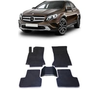 Ковры в салон автомобиля Eva Smart mercedes-benz gla-класс 200 (x156) 2014 - эва сота коричневые c красной окантовкой 1505-A6A7-S