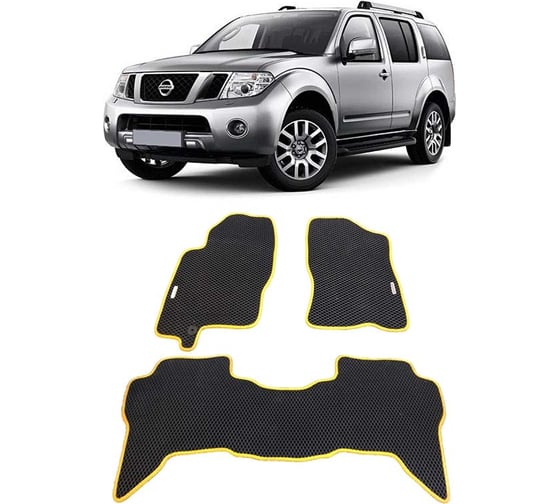 Ковры в салон автомобиля Eva Smart nissan pathfinder iii (r51) 5мест 2004 - 2010 эва сота коричневые c черной окантовкой 1587-A6B5-S 1