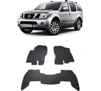 Ковры в салон автомобиля Eva Smart nissan pathfinder iii (r51) рестайлинг 5мест 2010 - 2014 эва сота чёрные c красной окантовкой 1589-B5A7-S