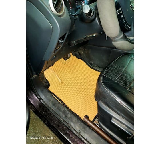 Ковры в салон автомобиля Eva Smart nissan qashqai j10 вариант макси 3d 2007 - 2014 эва сота бежевые c коричневой окантовкой 3678-A1A6-S