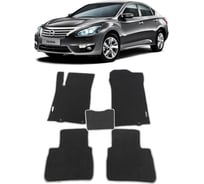 Ковры в салон автомобиля Eva Smart nissan teana l33 2014 - эва сота коричневые c серой окантовкой 1612-A6B1-S