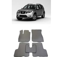 Ковры в салон автомобиля Eva Smart nissan terrano iii 2014 - эва сота серые c черной окантовкой 1615-B1B5-S