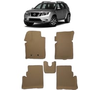 Ковры в салон автомобиля Eva Smart nissan terrano iii вариант макси 3d 2014 - эва сота коричневые c красной окантовкой 3260-A6A7-S