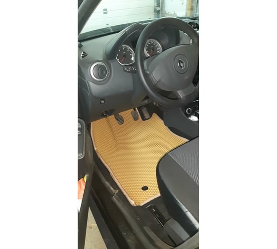 Ковры в салон автомобиля Eva Smart nissan terrano iii вариант макси 3d 2014 - эва сота бежевые c бежевой окантовкой 3260-A1A1-S