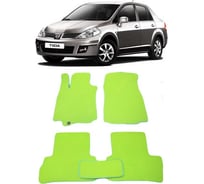 Ковры в салон автомобиля Eva Smart nissan tiida i правый руль 2004 - 2014 эва сота серые c красной окантовкой 1617-B1A7-S