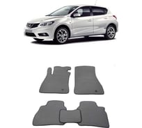 Ковры в салон автомобиля Eva Smart nissan tiida ii (c13) 2015 - 2018 эва сота чёрные c красной окантовкой 2052-B5A7-S