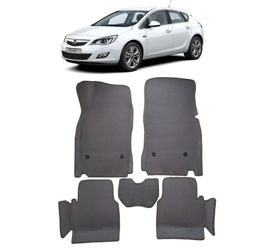 Ковры в салон автомобиля Eva Smart opel astra j вариант макси 3d 2009 - 2017 эва сота коричневые c синей окантовкой 3335-A6B2-S 1