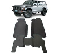 Ковры в салон автомобиля Eva Smart nissan patrol (y60) 1987 - 1997 эва сота чёрные c коричневой окантовкой 2557-B5A6-S
