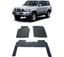 Ковры в салон автомобиля Eva Smart nissan patrol (y61) 1997 - 2004 эва сота серые c коричневой окантовкой 1597-B1A6-S