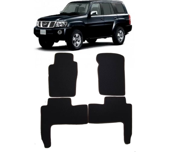 Ковры в салон автомобиля Eva Smart nissan patrol (y61) 2004 - 2010 эва сота бежевые c бежевой окантовкой 3133-A1A1-S 1
