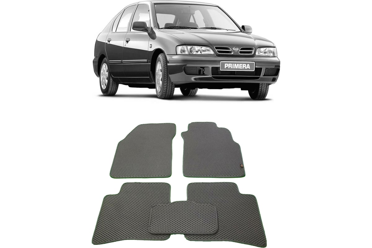 Ковры в салон автомобиля Eva Smart nissan primera ii (p11) правый руль 1996  - 2002 эва сота чёрные c черной окантовкой 2014-B5B5-S - заказать в  интернет-магазине: цена, описание, отзывы.