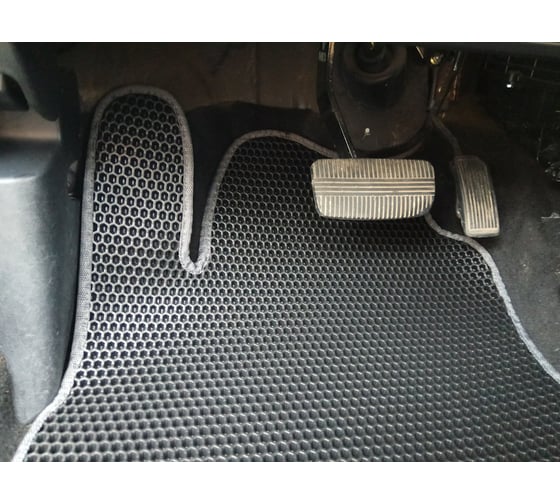 Ковры в салон автомобиля Eva Smart nissan primera iii (p12) 2001 - 2008 эва сота чёрные c серой окантовкой 1600-B5B1-S