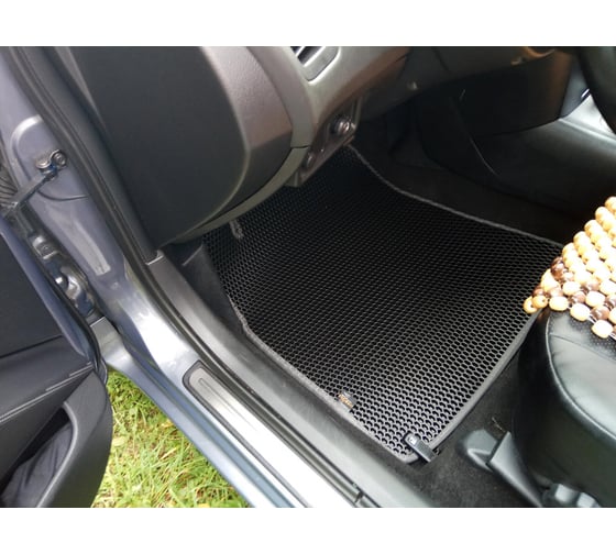 Ковры в салон автомобиля Eva Smart nissan primera iii (p12) 2001 - 2008 эва сота чёрные c черной окантовкой 1600-B5B5-S