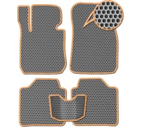 Ковры в салон автомобиля Eva Smart nissan qashqai j10 +2 7мест 2007 - 2014 эва сота серые c бежевой окантовкой 2789-B1A1-S