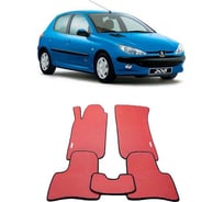 Ковры в салон автомобиля Eva Smart peugeot 206 1998 - 2012 эва сота коричневые c красной окантовкой 1653-A6A7-S