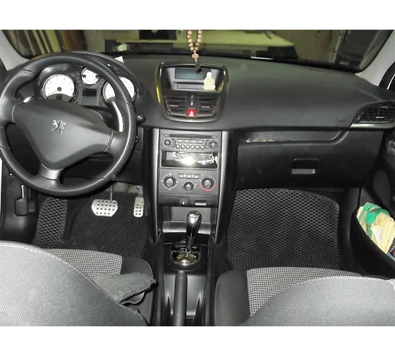Ковры в салон автомобиля Eva Smart peugeot 207 2006 - 2013 эва сота бежевые c красной окантовкой 1654-A1A7-S