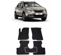 Ковры в салон автомобиля Eva Smart peugeot 2008 i 2013 - 2019 эва сота коричневые c синей окантовкой 1655-A6B2-S