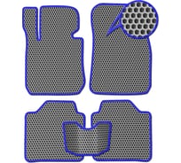 Ковры в салон автомобиля Eva Smart peugeot 301 2013 - 2015 эва сота серые c синей окантовкой 1657-B1B2-S