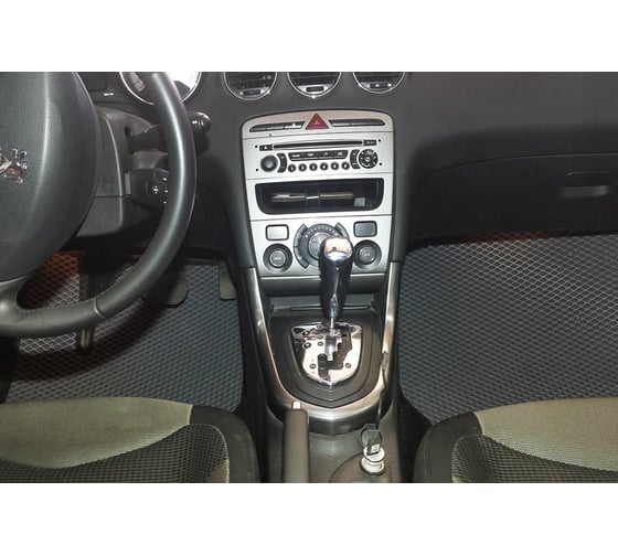 Ковры в салон автомобиля Eva Smart peugeot 308 i 2008 - 2015 эва сота коричневые c синей окантовкой 1662-A6B2-S