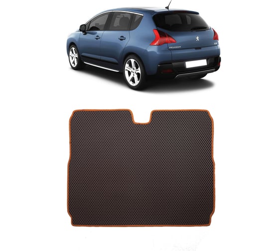 Ковры в салон автомобиля Eva Smart peugeot 3008 i 2009 - 2016 эва сота чёрные c черной окантовкой 1659-B5B5-S
