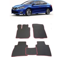 Ковры в салон автомобиля Eva Smart nissan sentra (b17) 2012 - 2019 эва сота коричневые c серой окантовкой 1572-A6B1-S