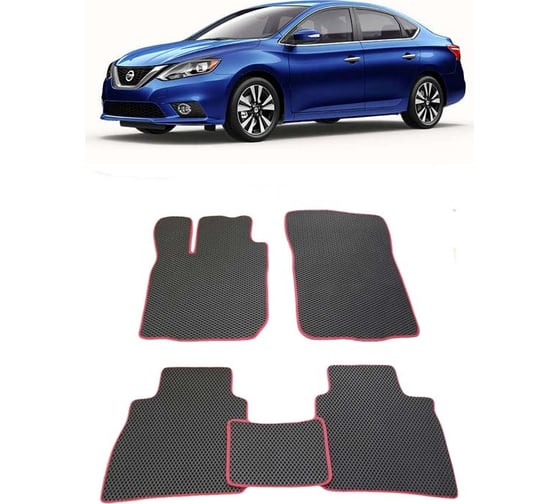 Ковры в салон автомобиля Eva Smart nissan sentra (b17) 2012 - 2019 эва сота коричневые c бежевой окантовкой 1572-A6A1-S 1
